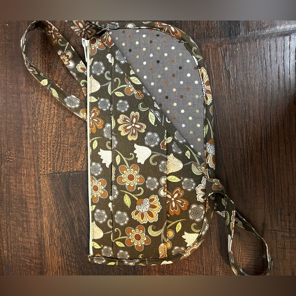 Smart Phone Pouch Crossbody Tan Floral Adjustable Strap Zip Pocket City Traveler - Picture 1 of 8